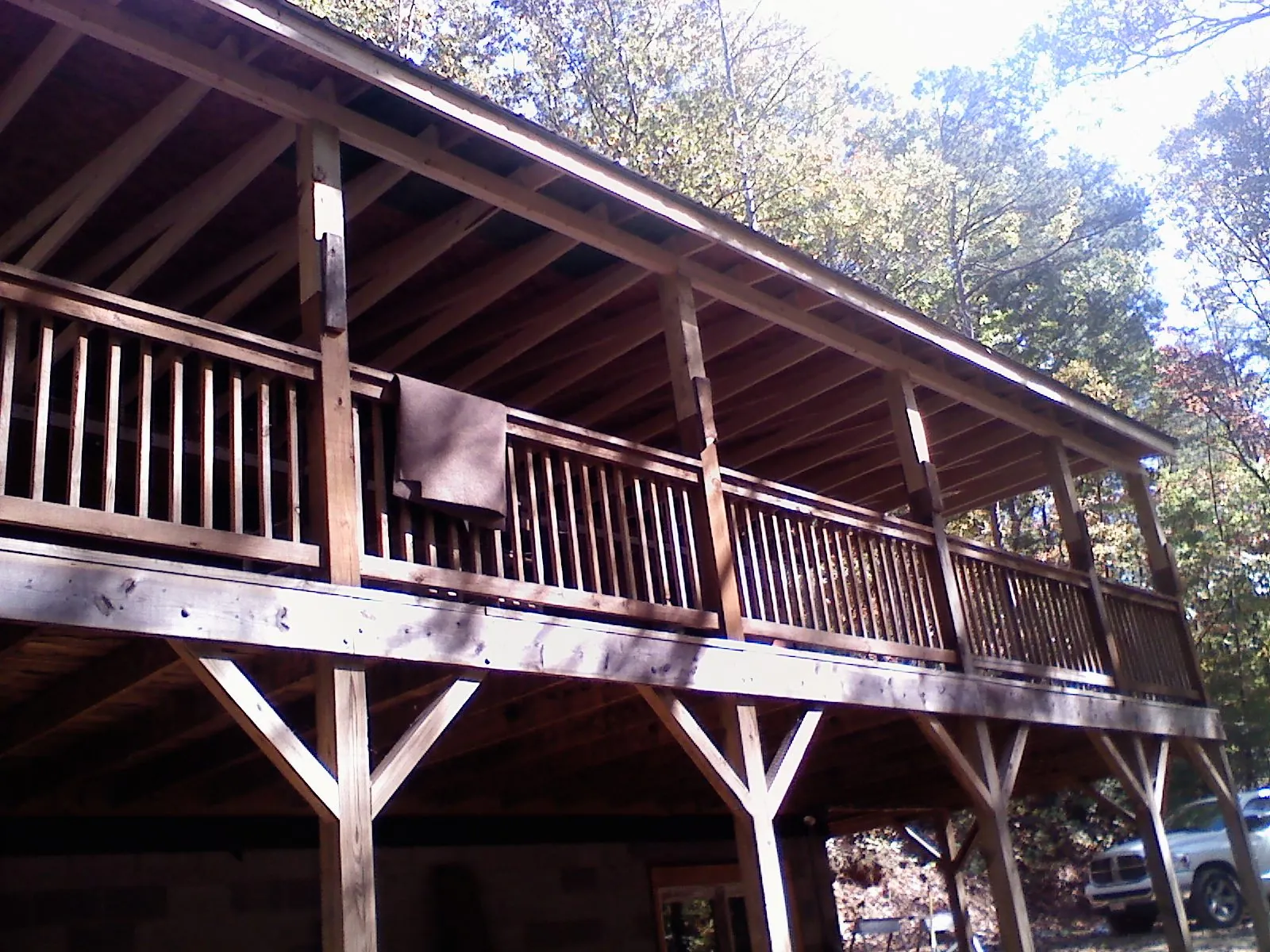 Timber framing under a new elevated porch and deck — Roof Leak Repair in Bound Brook by Roofing Brothers